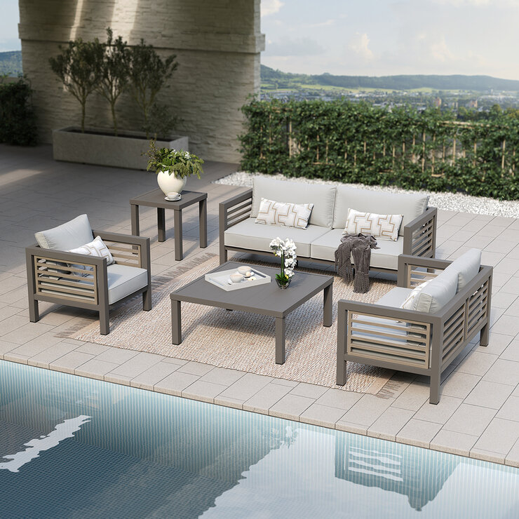 Grand Leisure, Cullen Sala para Jardín con 5 piezas con Asientos Profundos — Imagen 1 de 4