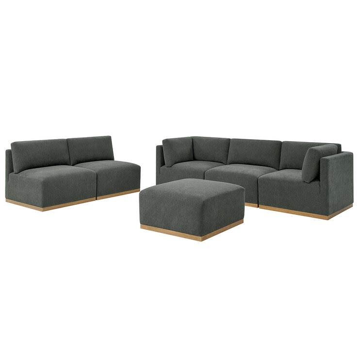 Henredon, Murphy, Sofá Seccional Modular de Tela de 6 piezas con Otomano — Imagen 2 de 4