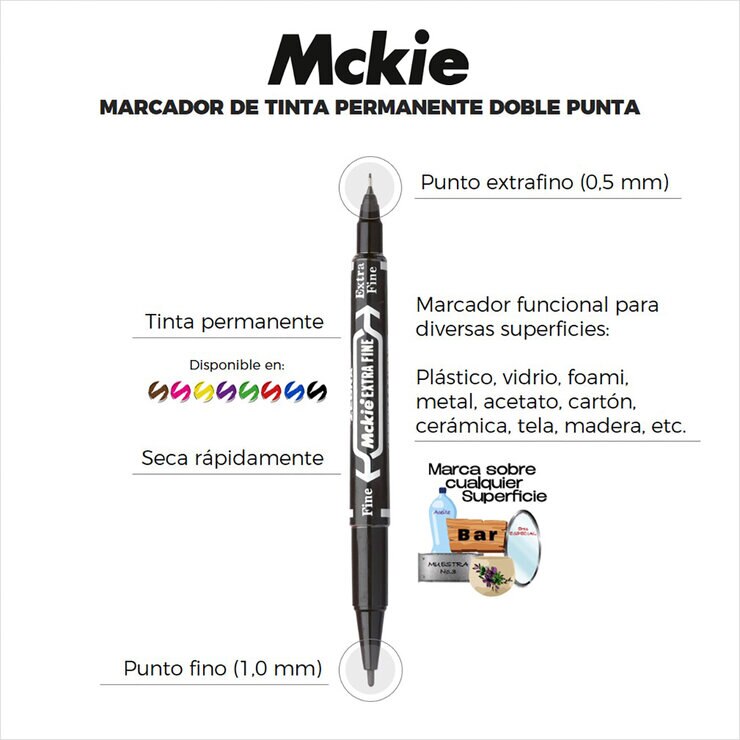 Marcador Permanente de Doble Punta Surtido 8 Pzas — Imagen 3 de 4
