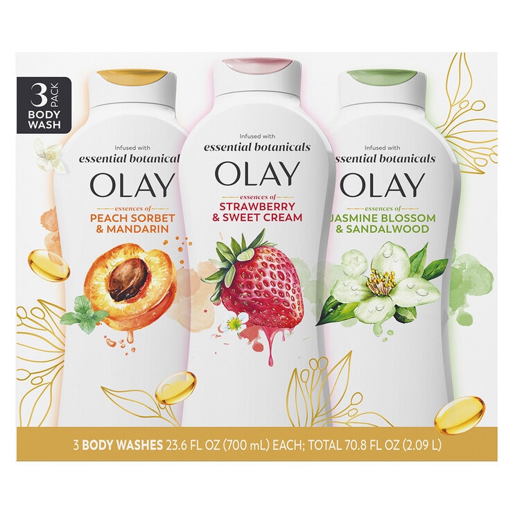 Olay Body Wash Essential Botanicals 3 pzas de 700 ml — Imagen 1 de 4