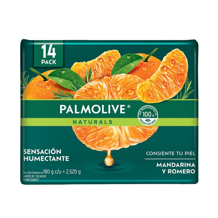 Palmolive Naturals Mandarina y Romero 14 pz de 180 gr — Imagen 1 de 4