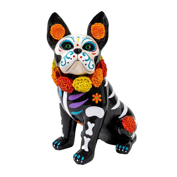 Figura Decorativa Día de Muertos, Bulldog Francés — Imagen 2 de 4
