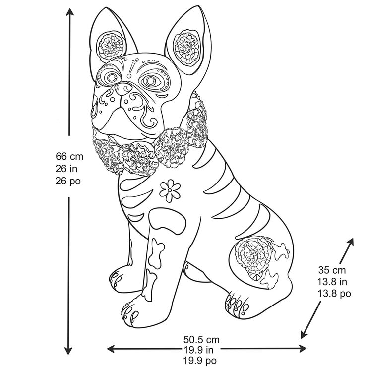 Figura Decorativa Día de Muertos, Bulldog Francés — Imagen 3 de 4