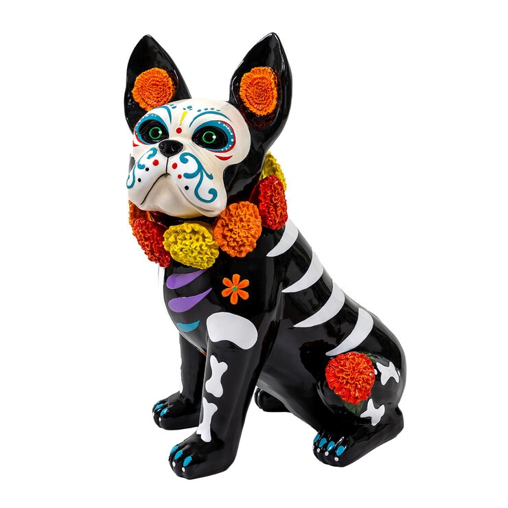 Figura Decorativa Día de Muertos, Bulldog Francés — Imagen 4 de 4