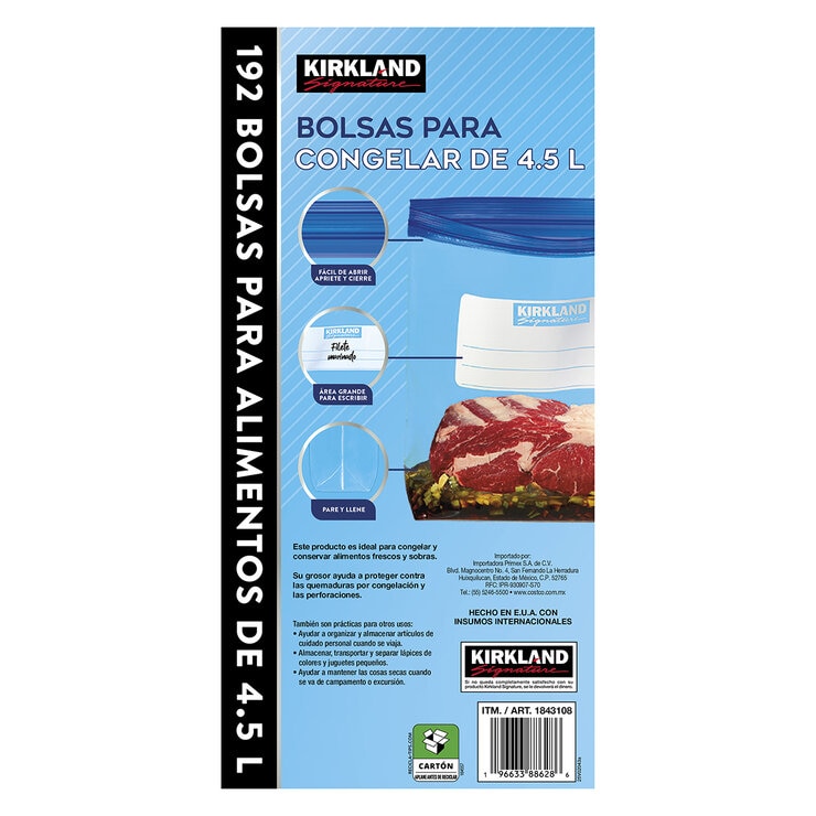 Kirkland Signature Bolsas para Congelar Alimentos 192 pzas de 4.5 l — Imagen 2 de 2