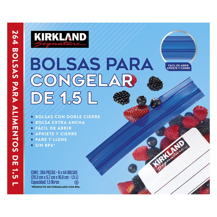 Kirkland Signature Bolsas para Congelar 264 pzas de 1.5 l — Imagen 1 de 2