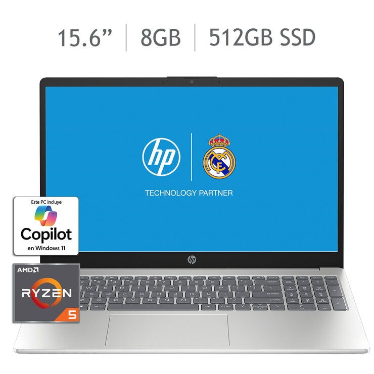HP 15-fc0079la Laptop 15.6" Full HD AMD Ryzen 5 8GB 512GB SSD + 12 Meses M365 Personal — Imagen 1 de 4
