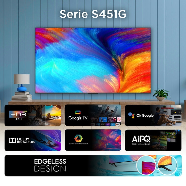 TCL Pantalla 55" 4K UHD Google TV — Imagen 3 de 4