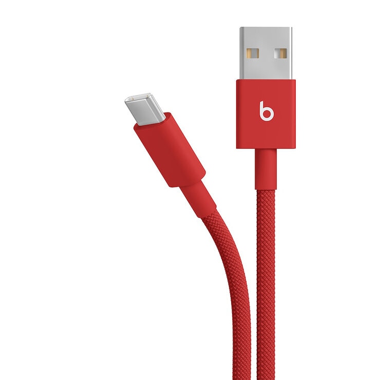 Apple Beats Cable Trenzado de Carga USB-A a USB-C Rojo Fugaz — Imagen 2 de 2