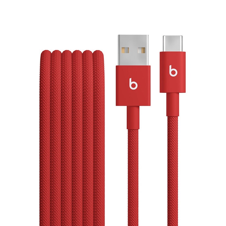 Apple Beats Cable Trenzado de Carga USB-A a USB-C Rojo Fugaz — Imagen 1 de 2