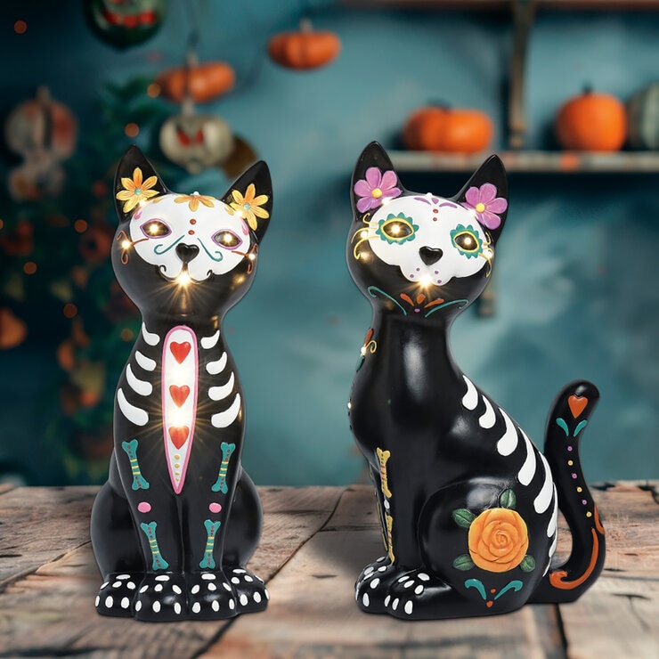 Gatos Decorativos de Día de Muertos — Imagen 1 de 4