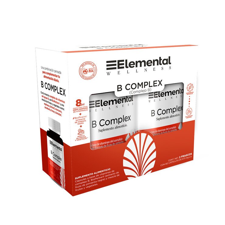 Elemental B Complex 2 frascos de 60 cápsulas c/u