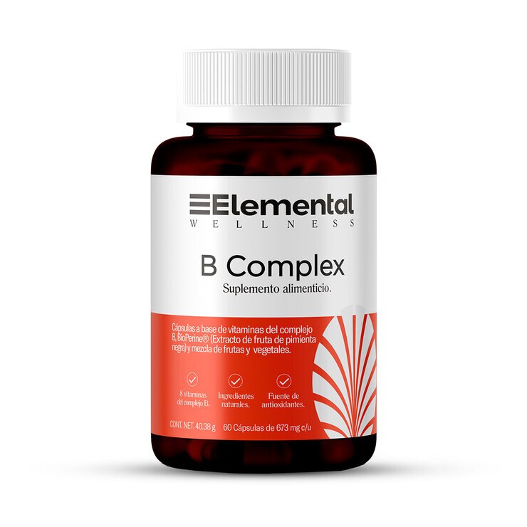 Elemental B Complex 2 frascos de 60 cápsulas c/u — Imagen 3 de 4