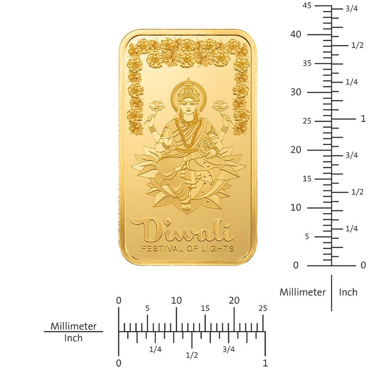 Lingote de Oro, 1 oz PAMP, Diwali, Festival de las Luces — Imagen 3 de 4
