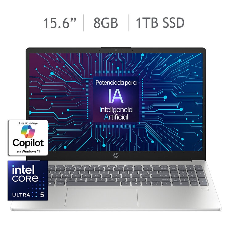HP 15-fd1254la Laptop 15.6" Full HD Táctil Intel Core Ultra 5 8GB 512GB SSD + 12 Meses de M365 Personal — Imagen 1 de 4