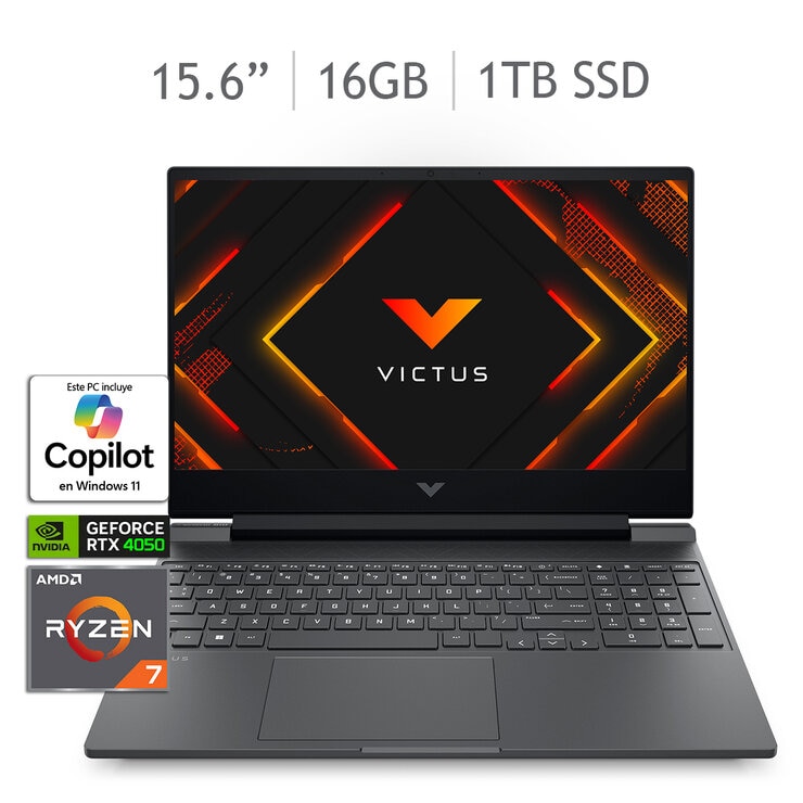 HP Victus Gaming 15-fb3703la Laptop 15.6" Full HD AMD Ryzen 7 16GB 1TB SSD + 12 Meses M365 — Imagen 1 de 4