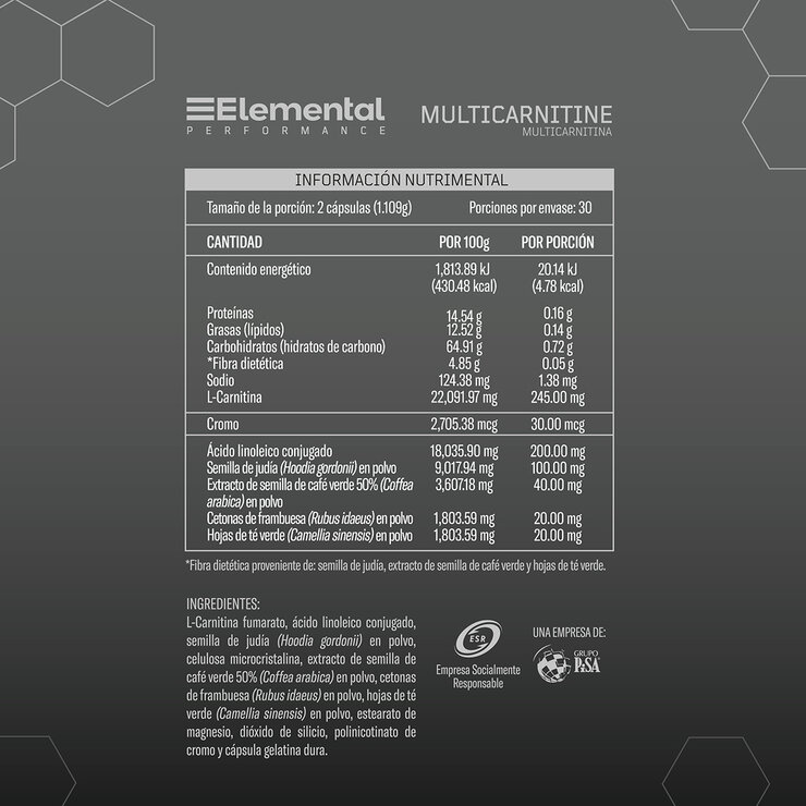 Elemental Performance Multi carnitine 2 frascos de 60 cápsulas c/u — Imagen 3 de 4