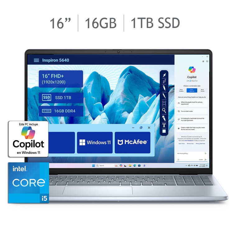 DELL Inspiron 5640 Laptop 16" Full HD Intel Core i5 16GB 1TB SSD — Imagen 1 de 4