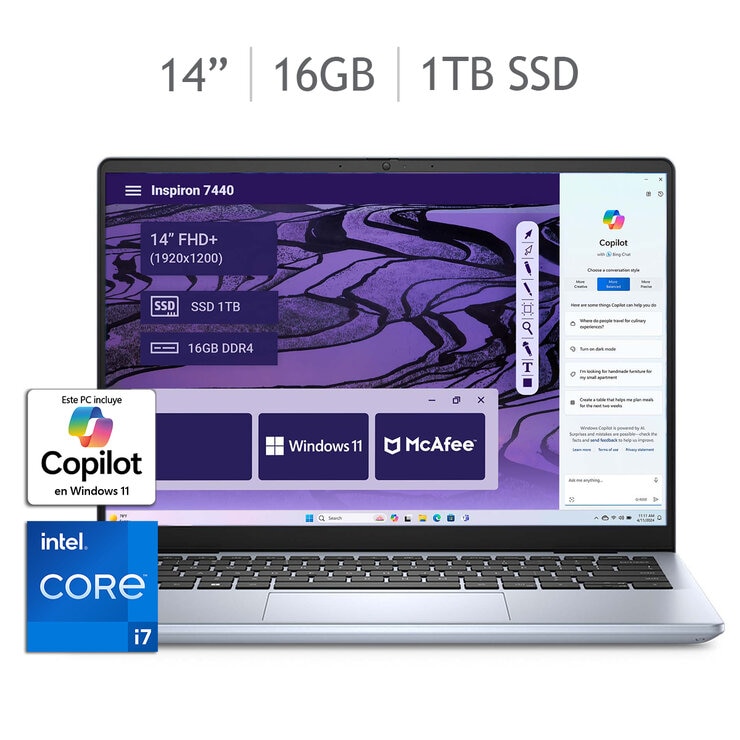 DELL Inspiron 7440 Laptop 14" Full HD Intel Core i7 16GB 1TB SSD — Imagen 1 de 4