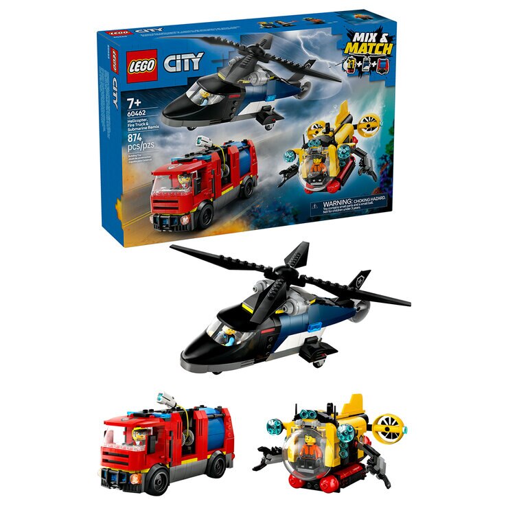 LEGO City Remix: Helicóptero, Camión de Bomberos y Submarino — Imagen 1 de 4