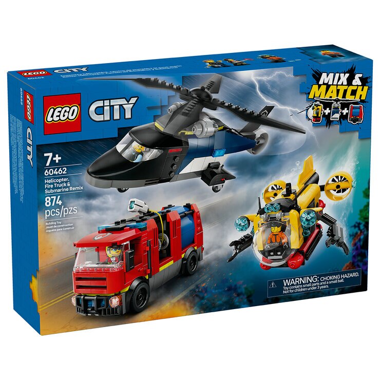 LEGO City Remix: Helicóptero, Camión de Bomberos y Submarino — Imagen 3 de 4