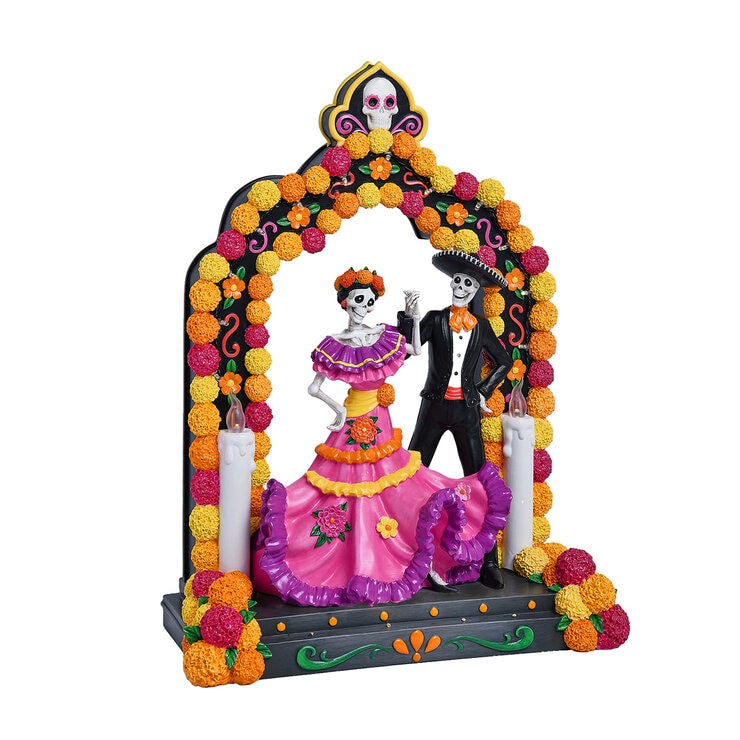 Pareja de Día de Muertos Bailando con Luces LED — Imagen 4 de 4
