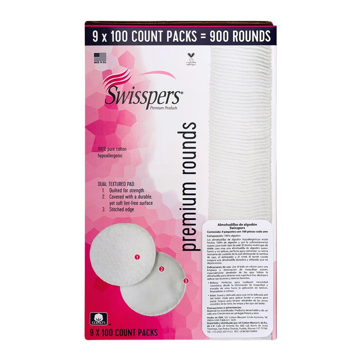 Swisspers Almohadillas de algodón Desmaquillantes 9/100 pzas — Imagen 3 de 4