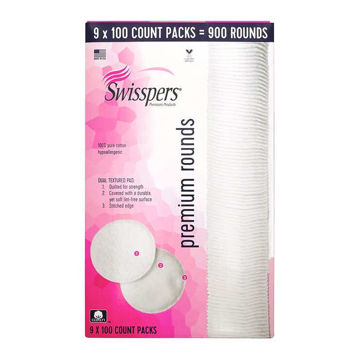Swisspers Almohadillas de algodón Desmaquillantes 9/100 pzas — Imagen 1 de 4