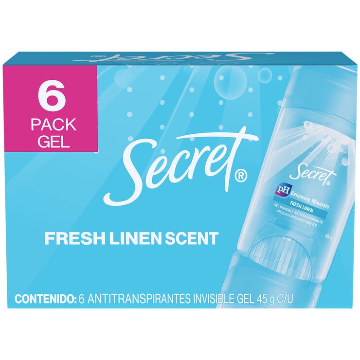 Secret Fresh Linen Antitranspirante en Gel 6 pzas de 45 g — Imagen 1 de 4
