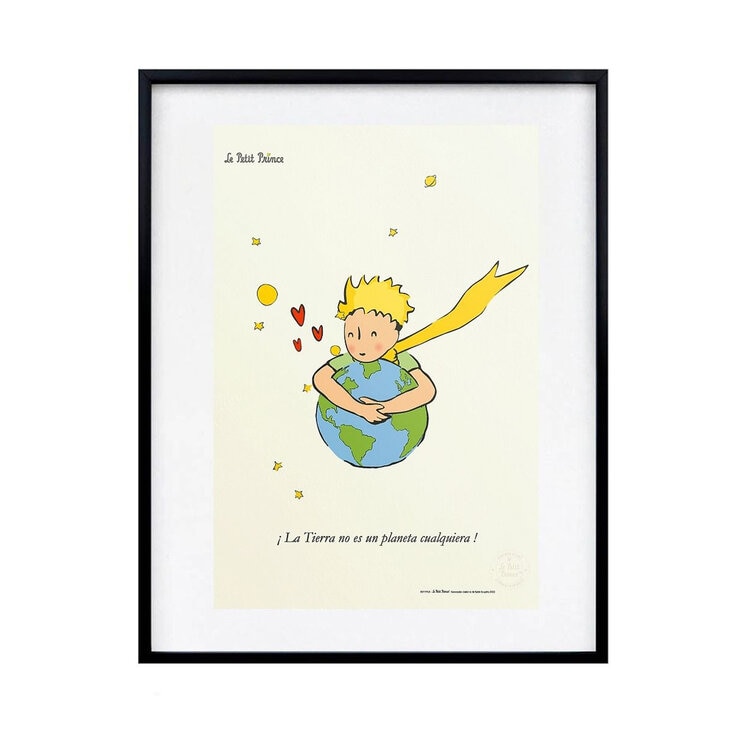 Black Is Color, Cuadro Decorativo El Principito, Enmarcado "Un Abrazo de la Tierra" — Imagen 1 de 3