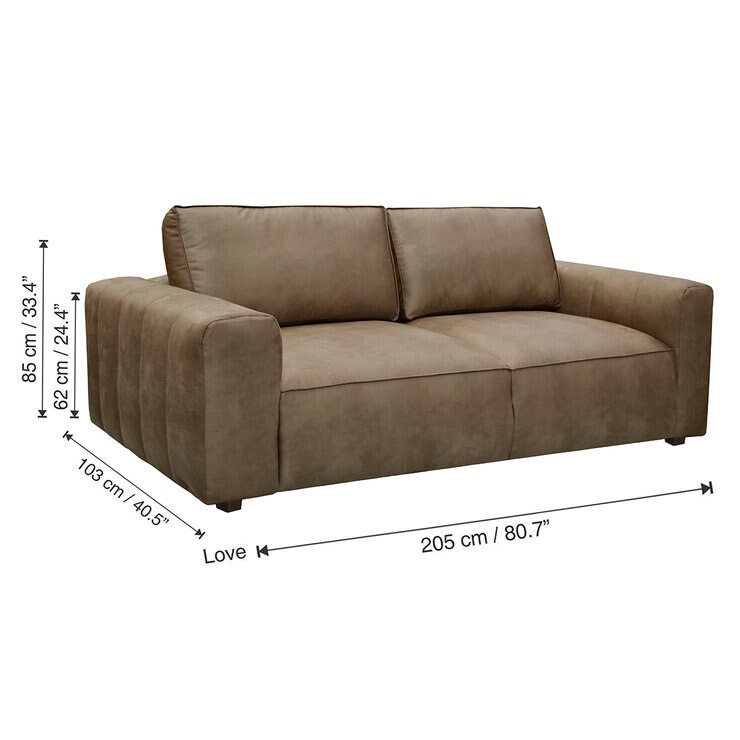 Muebles Liz, Gauss, Loveseat Color Café — Imagen 3 de 4