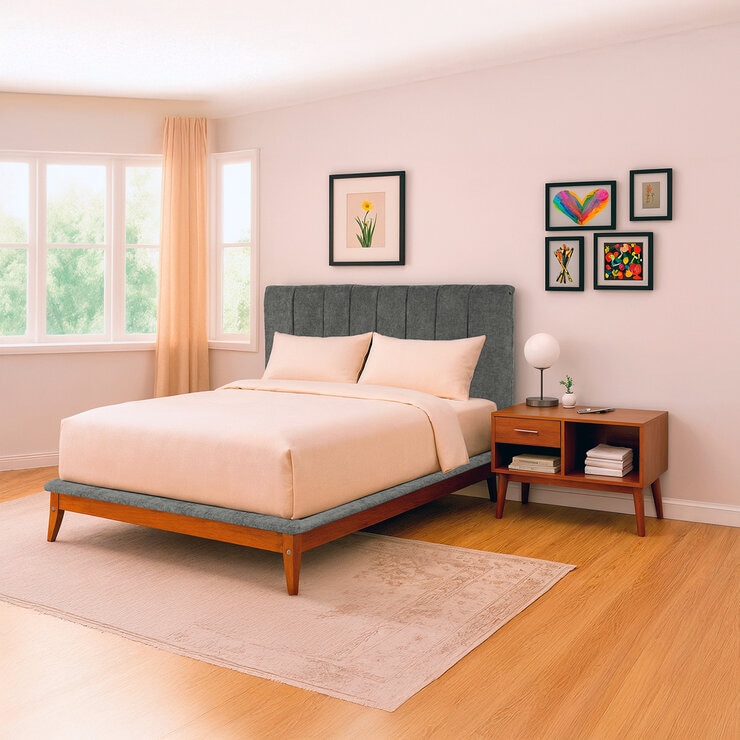 Violanti, Cama Queen Gris — Imagen 1 de 4