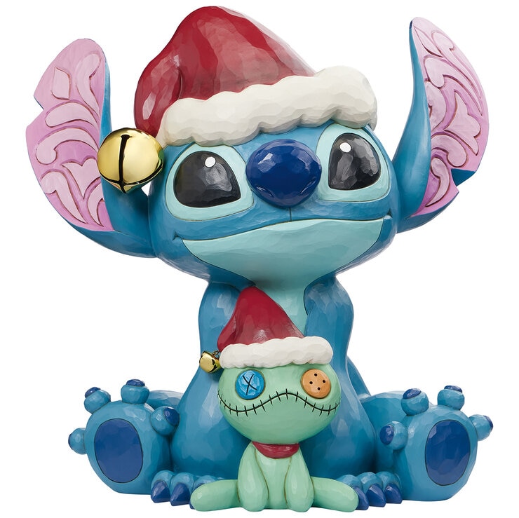 Stitch y Trapos Figura Decorativa Navideña Pintada a Mano — Imagen 1 de 3