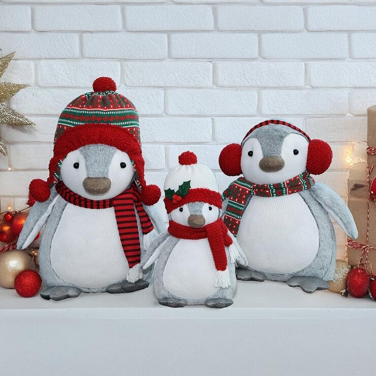 Pingüinos de Peluche Decorativos, Juego de 3 Pzas. — Imagen 4 de 4