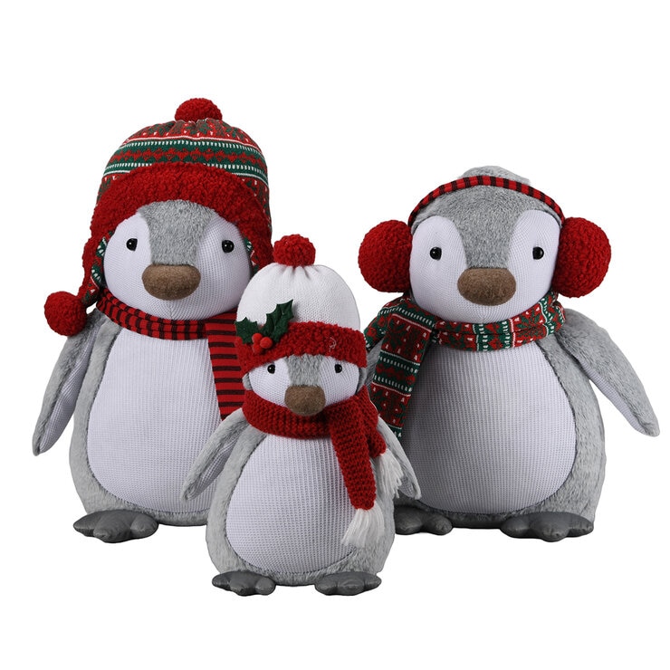 Pingüinos de Peluche Decorativos, Juego de 3 Pzas. — Imagen 1 de 4