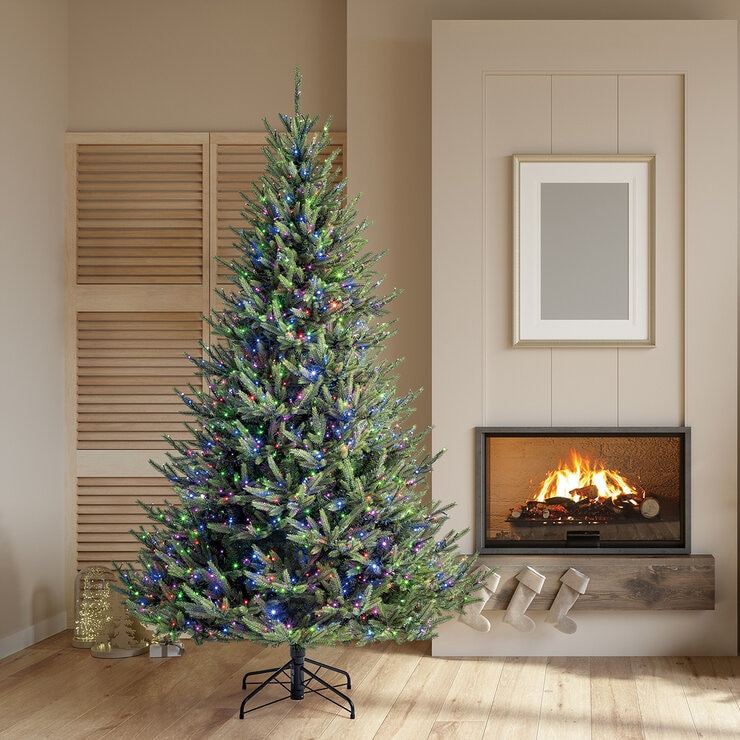 Árbol de Navidad Artificial de Abeto de 2.28m Preiluminado con 1,400 Luces LED — Imagen 4 de 4