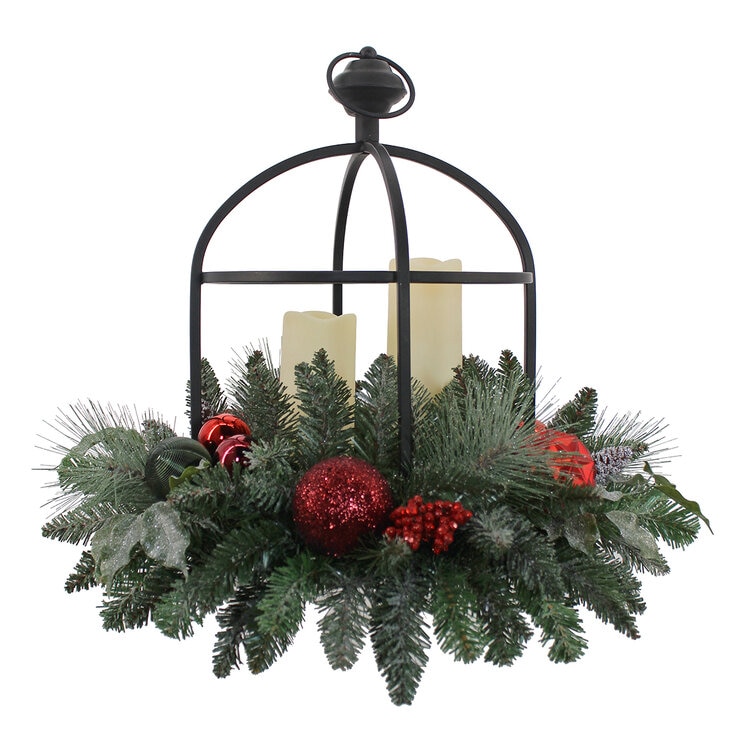 24" Centro de Mesa Navideño con Luces LED, Rojo — Imagen 4 de 4
