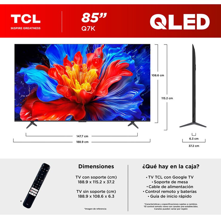 TCL Pantalla 85" QLED 4K Google TV — Imagen 2 de 4