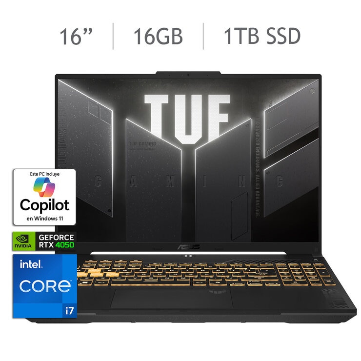 ASUS TUF Gaming F16 Laptop 16" Full HD+ Intel Core i7 16GB 1TB SSD — Imagen 1 de 4