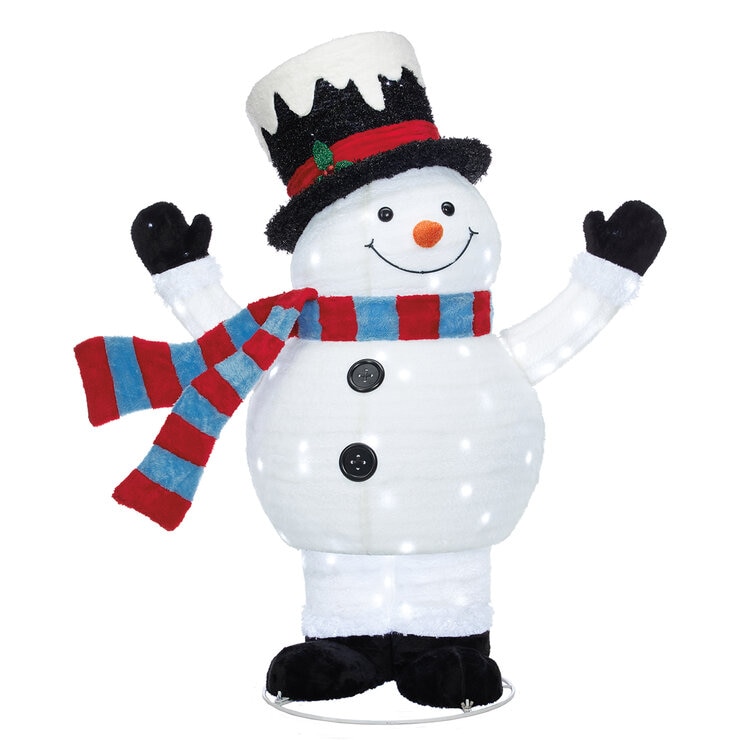 Familia de Muñecos de Nieve con Luces Parpadeantes — Imagen 3 de 4