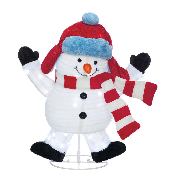Familia de Muñecos de Nieve con Luces Parpadeantes — Imagen 4 de 4