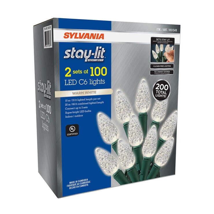 Sylvania Series Navideñas de 100 Luces LED, Blanco Cálido — Imagen 3 de 4