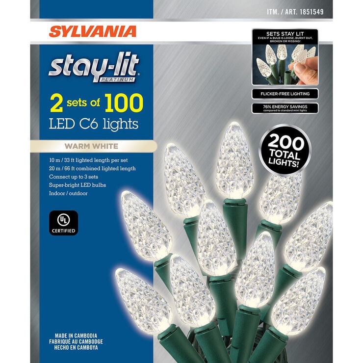 Sylvania Series Navideñas de 100 Luces LED, Blanco Cálido — Imagen 2 de 4