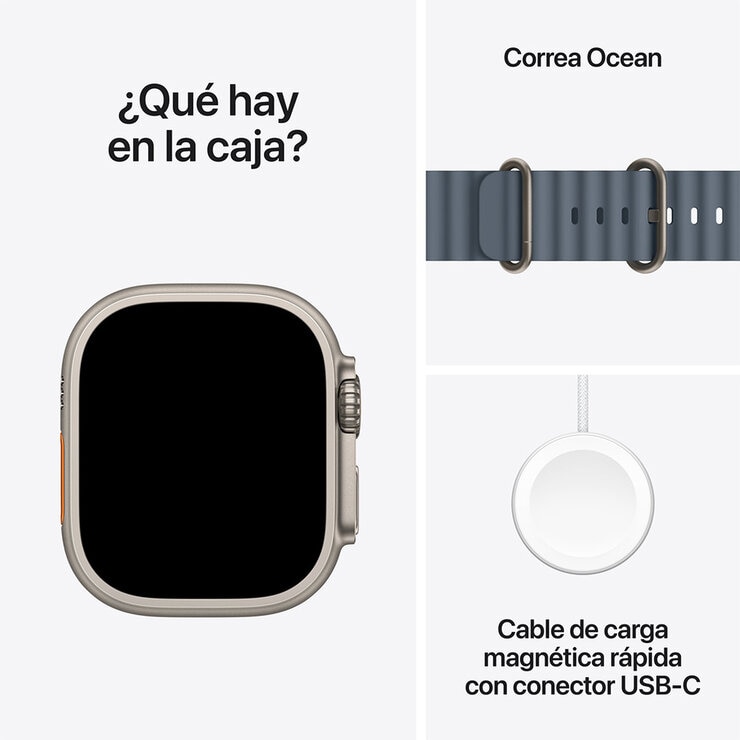 Apple Watch Ultra 3 (GPS + Cellular) Caja de Titanio Natural 49mm con Correa Anchor Blue Ocean — Imagen 2 de 4