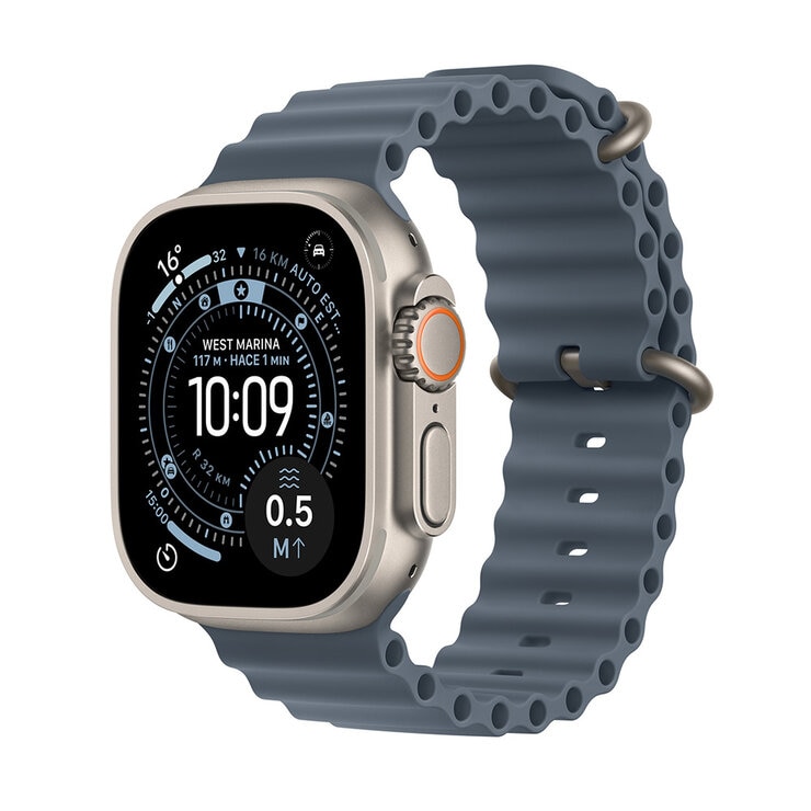 Apple Watch Ultra 3 (GPS + Cellular) Caja de Titanio Natural 49mm con Correa Anchor Blue Ocean