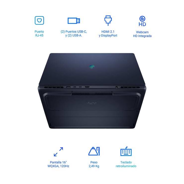 DELL Alienware Gaming NB Laptop 16" WQXGA Intel Core i7 16GB 1TB SSD — Imagen 4 de 4