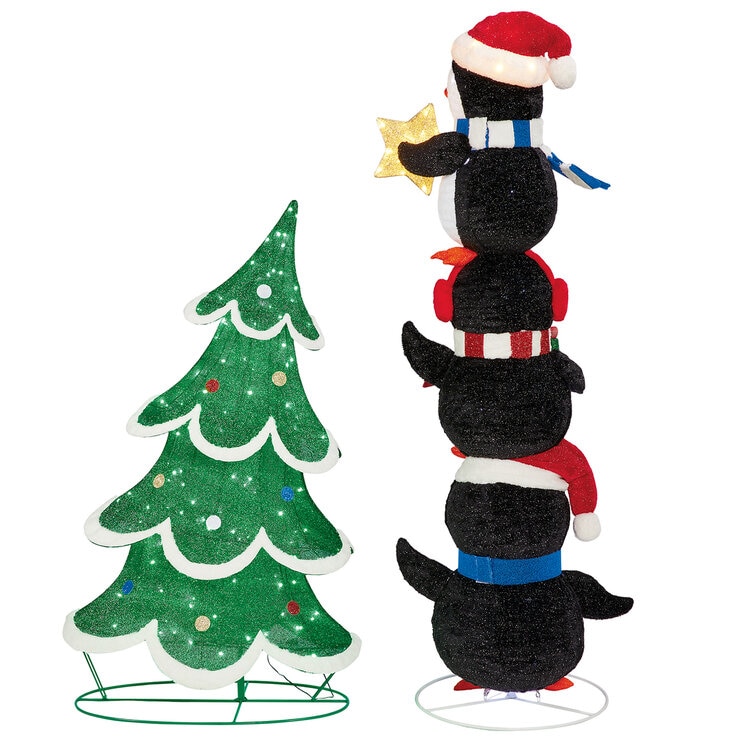 Torre de Pinguinos con Luces Parpadeantes — Imagen 2 de 4