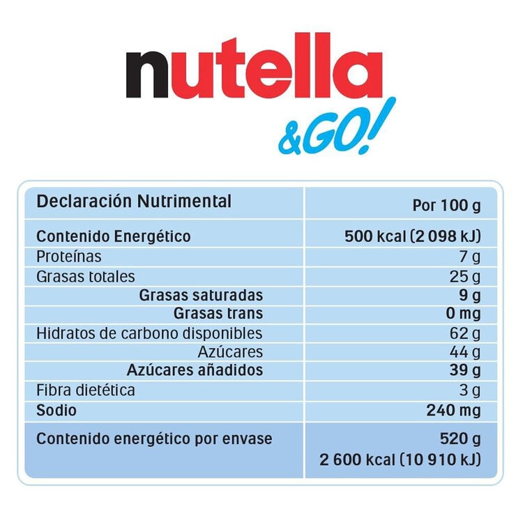 NUTELLA & GO 10 PZ 520G — Imagen 4 de 4