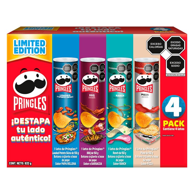 Pringles 4 Pack 4/158 g — Imagen 1 de 4
