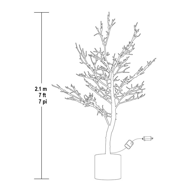 Árbol Iluminado en Maceta con 280 Luces LED, 2.1m — Imagen 2 de 4